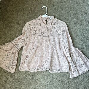 Light dusty rose lace top